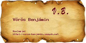 Vörös Benjámin névjegykártya